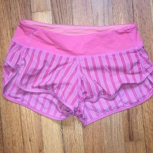 Red stripe lululemon speed shorts size 2